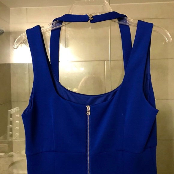 Guess Royal Blue Dress w/ Shoulder and Halter Strap Zipper in Back  Fully Lined - Picture 8 of 13